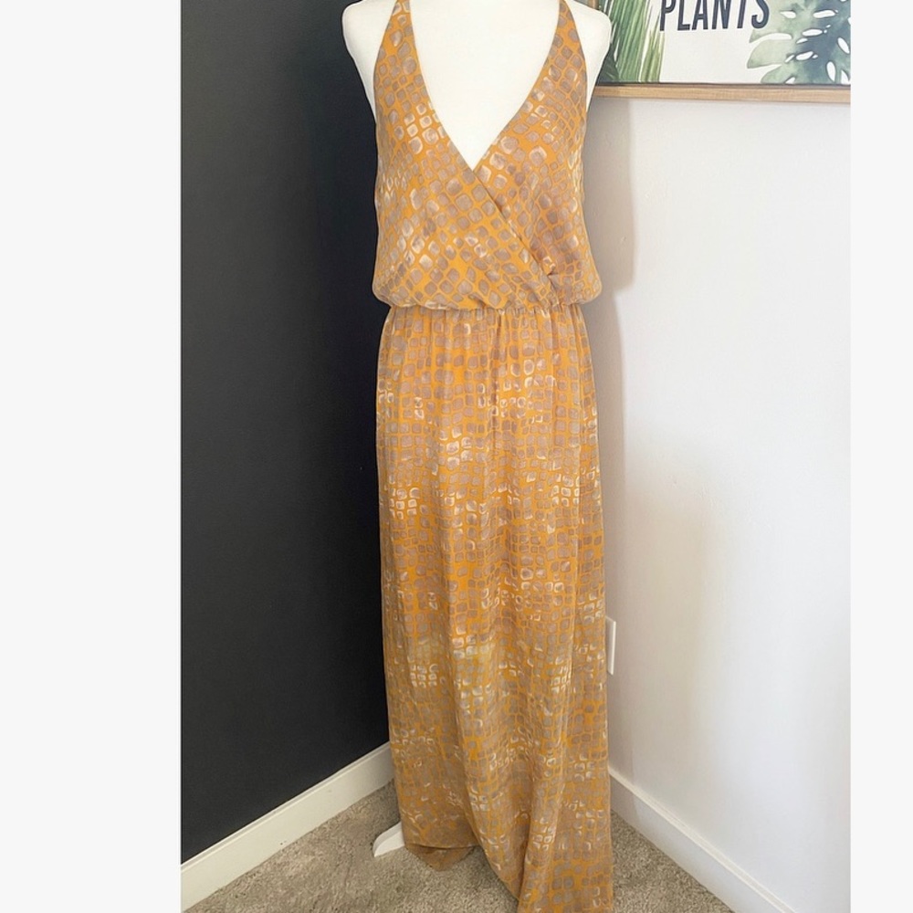 Gianna Bianni Maxi Gold Yellow Taupe Dress